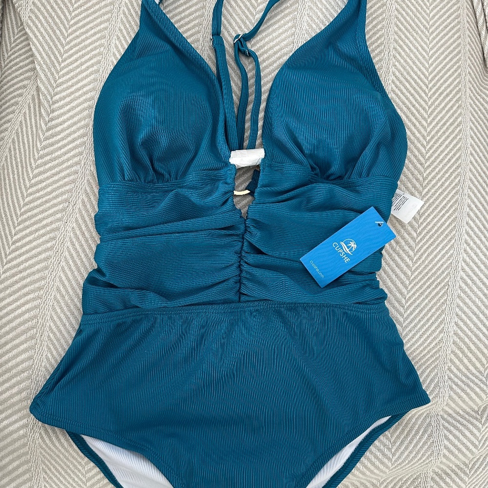 CUPSHE Just a Wink Aqua swimsuit
